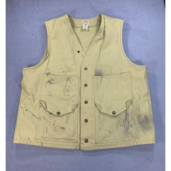 Filson Other - Vintage Filson Tin Cloth Lot 8 Work Vest Hunting Fishing Made In USA Sz 44